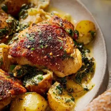 Chicken and Potatoes with Garlic Parmesan Cream Sauce