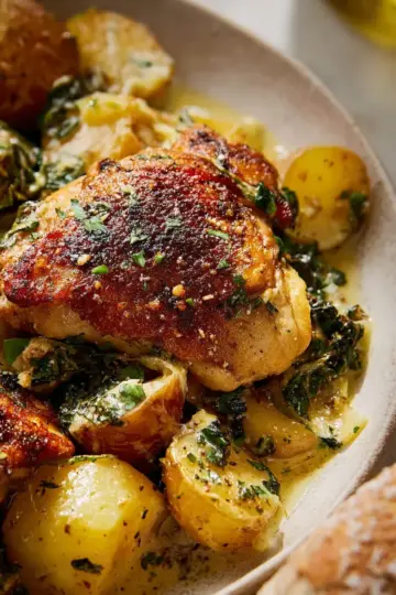 Chicken and Potatoes with Garlic Parmesan Cream Sauce