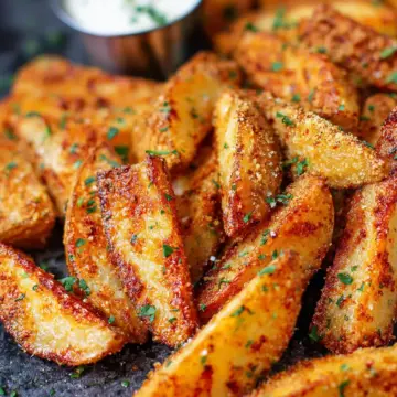 Crispy Garlic Parmesan Potato Wedges