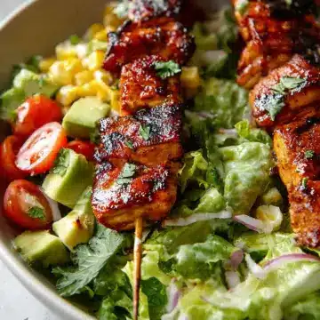 BBQ Chicken Skewer Salad