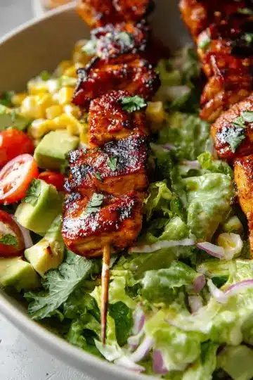 BBQ Chicken Skewer Salad
