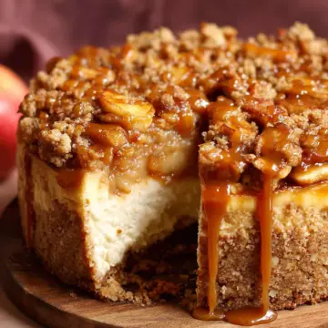 Caramel Apple Crumble Cheesecake