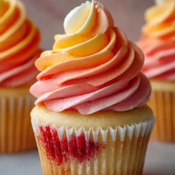 Mango Strawberry Sunset Cupcakes Recipe