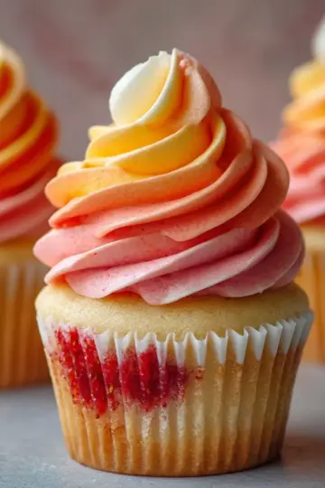 Mango Strawberry Sunset Cupcakes Recipe