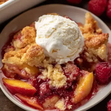 Raspberry Peach Cobbler