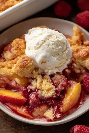 Raspberry Peach Cobbler