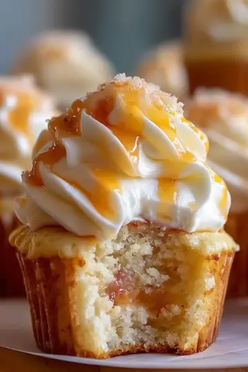 Honey Peach Cream Cheese Cupcakes