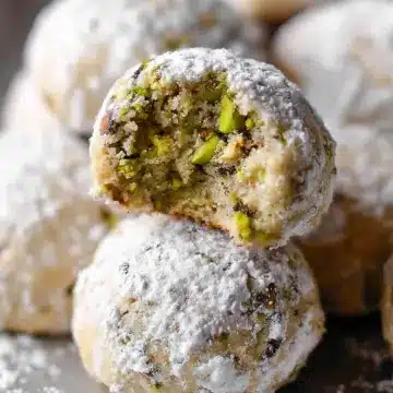 Pistachio Snowball Cookies