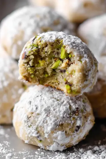 Pistachio Snowball Cookies