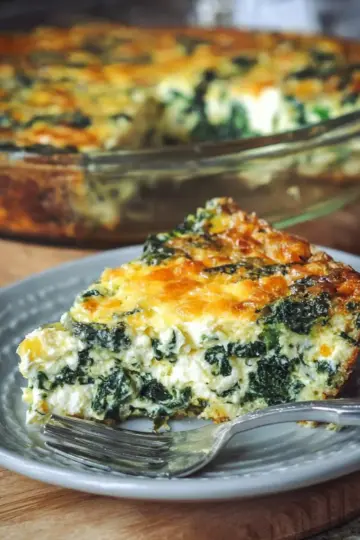 Crustless Cottage Cheese Quiche with Spinach