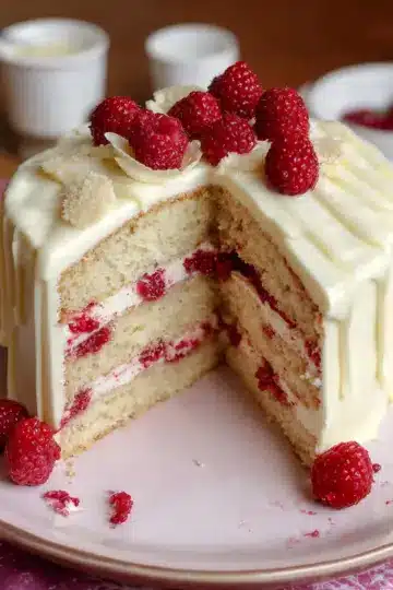White Chocolate Raspberry Cake