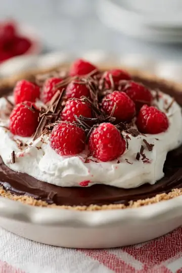 Dark Chocolate Raspberry Cream Pie Recipe