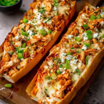 Buffalo Chicken Stuffed Garlic Bread
