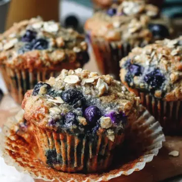 BEST Banana Blueberry Oat Muffins