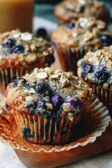 BEST Banana Blueberry Oat Muffins