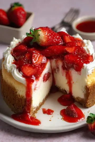 Strawberries and Cream Cheesecake