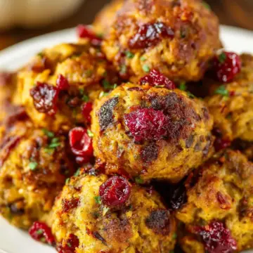 Turkey Cranberry Stuffing Balls