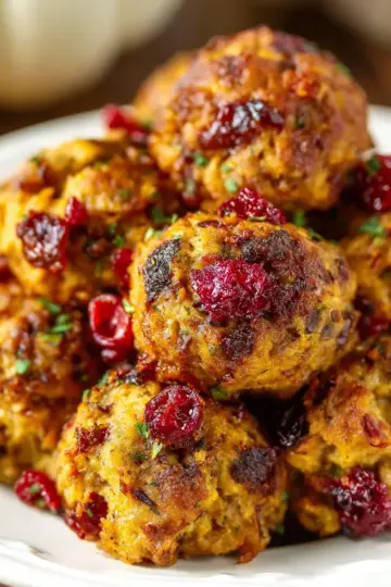 Turkey Cranberry Stuffing Balls