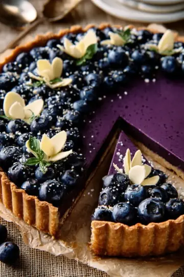 Blueberry White Chocolate Ganache Tart