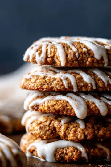 Iced Gingerbread Oatmeal Cookies