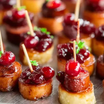 Sheet Pan Smoked Sausage Cranberry Bites