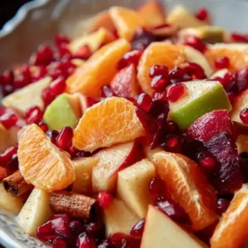 Winter Fruit Salad with Cinnamon Vanilla Dressing