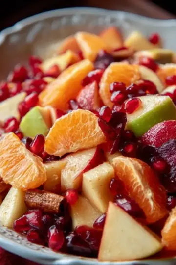 Winter Fruit Salad with Cinnamon Vanilla Dressing
