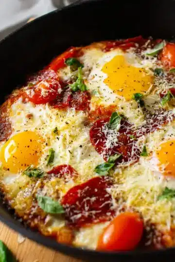 Easy Skillet Pizza Eggs