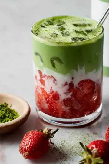 Iced Strawberry Matcha Latte