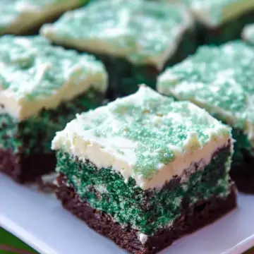 Green Velvet Brownies with Cream Cheese Frosting
