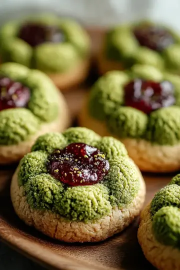 Matcha Thumbprint Cookies