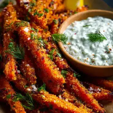 Crispy Carrot Fries with Feta Dip Recipe