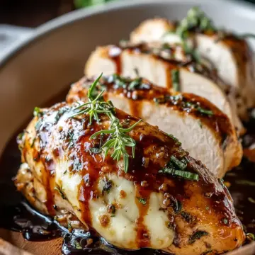 Balsamic Baked Chicken Breast with Mozzarella Cheese