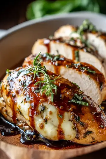 Balsamic Baked Chicken Breast with Mozzarella Cheese