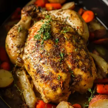 Slow Cooker Whole Chicken with Vegetables