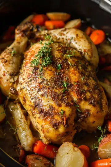 Slow Cooker Whole Chicken with Vegetables