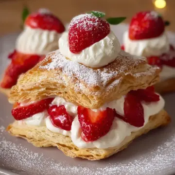 Strawberry and Whipped Cream Puff Pastry Delights