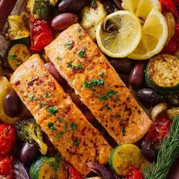 Mediterranean Salmon Sheet Pan Dinner
