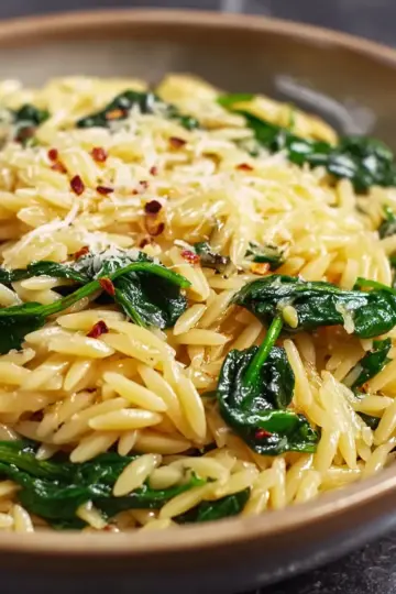 Parmesan Spinach Orzo