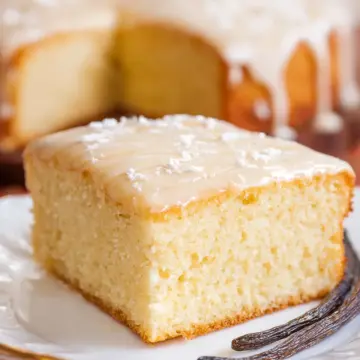 Vanilla Cake with Vanilla Bean Browned Butter Glaze