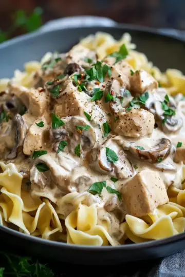 Creamy Turkey Stroganoff with Baby Button Mushrooms Bliss