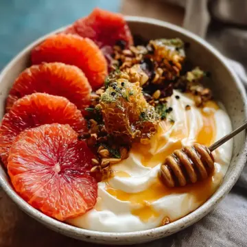 Winter Citrus Ricotta Breakfast Bowl with Honeycomb