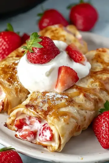Air Fryer Strawberry Cheesecake Chimichangas in 15 Minutes
