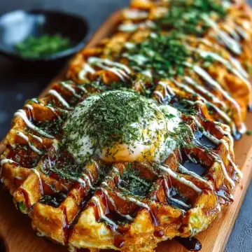 Delicious Osaka Okonomiyaki Waffles