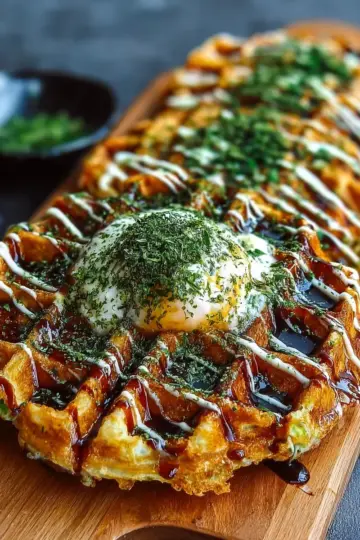 Delicious Osaka Okonomiyaki Waffles