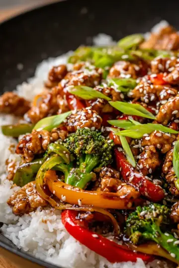 Ground Chicken Teriyaki Stir Fry