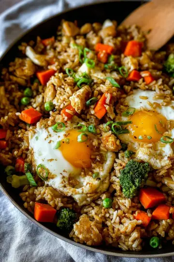 Leftover Fried Rice, Veggies and Eggs