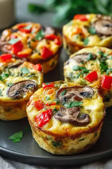 Deliciously Easy Veggie-Packed Mushroom and Bell Pepper Egg Muffins