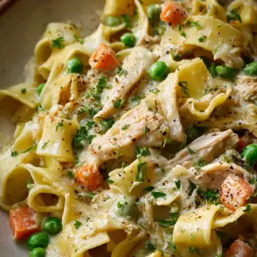 Creamy Chicken Pot Pie Pasta with Pappardelle