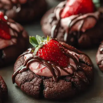 Decadent Crumbl Chocolate Strawberry Cookies